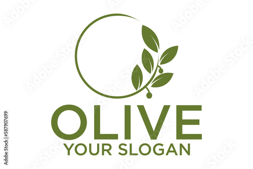 creative leaf and olive oil logo design icon