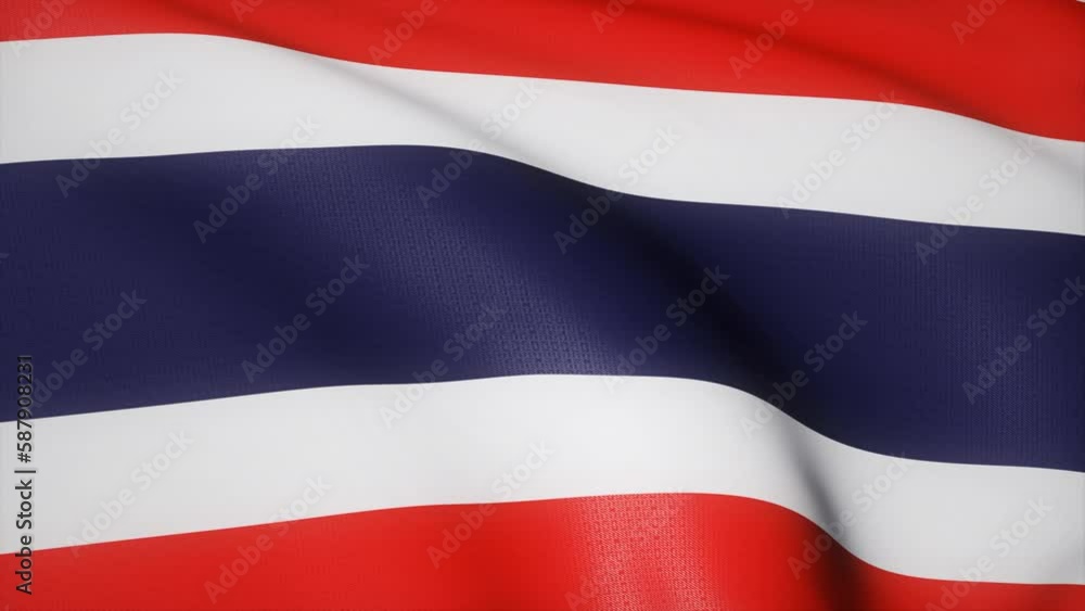 Seamless Loop of the Thailand Flag Blowing in the wind, Background Animation, 3D Render, 4k Resolution Seamless Loop of the Thailand Flag Blowing in the wind, Background Animation, 3D Render, 4k Resolution