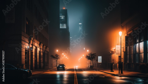 Street at Night Generate ai