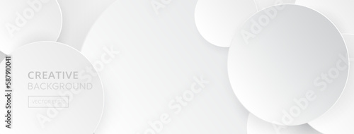 White gray circle gradient modern minimal style banner background
