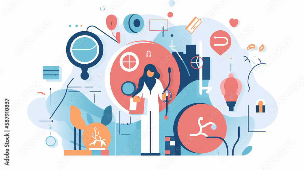 Naklejka premium Healthcare illustration, colorful