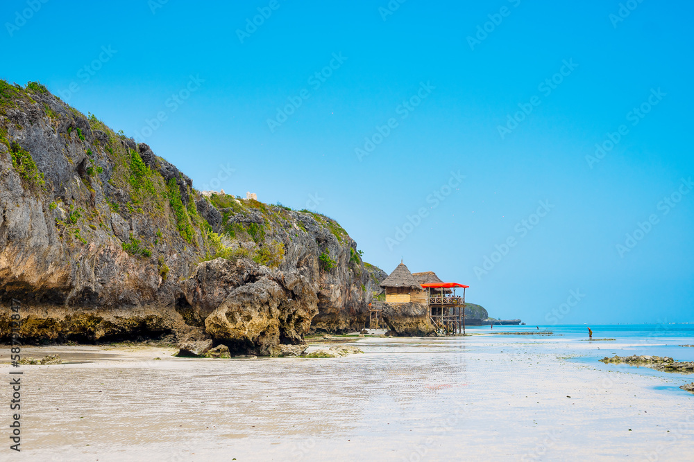 Escape to a tropical paradise with a picture-perfect beach featuring white sand, swaying palm trees, and crystal-clear turquoise waters against a blue sky with fluffy clouds on a sunny summer day. Escape to a tropical paradise with a picture-perfect beach featuring white sand, swaying palm trees, and crystal-clear turquoise waters against a blue sky with fluffy clouds on a sunny summer day.