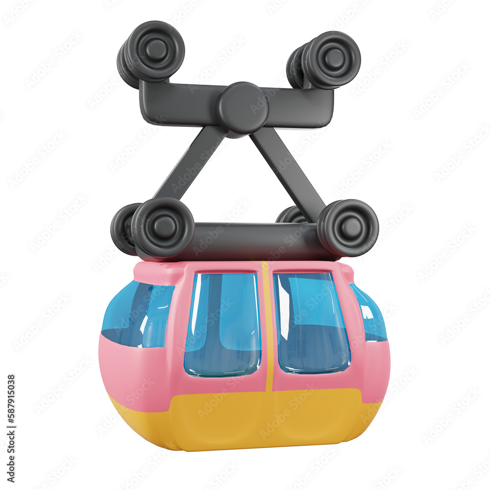 3d minimal rendering cable car 3d minimal rendering cable car