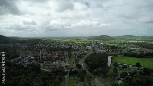 Aerial footage of Sarina south of Mackay Queensland Australia photo