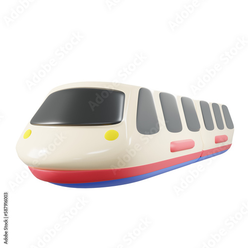 Fototapeta Naklejka Na Ścianę i Meble -  3d render minimal sky train