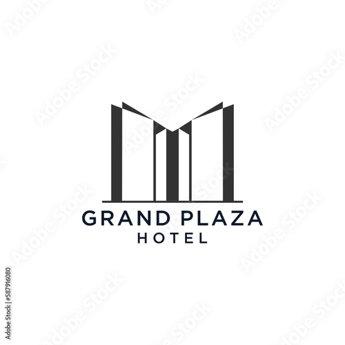 Grand  Plaza hotel Modern Stylish vector logo symbol. photo