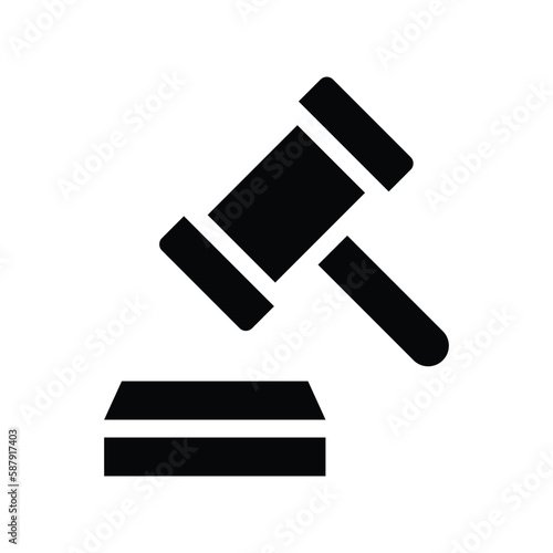 gavel solid icon illustration vector graphic