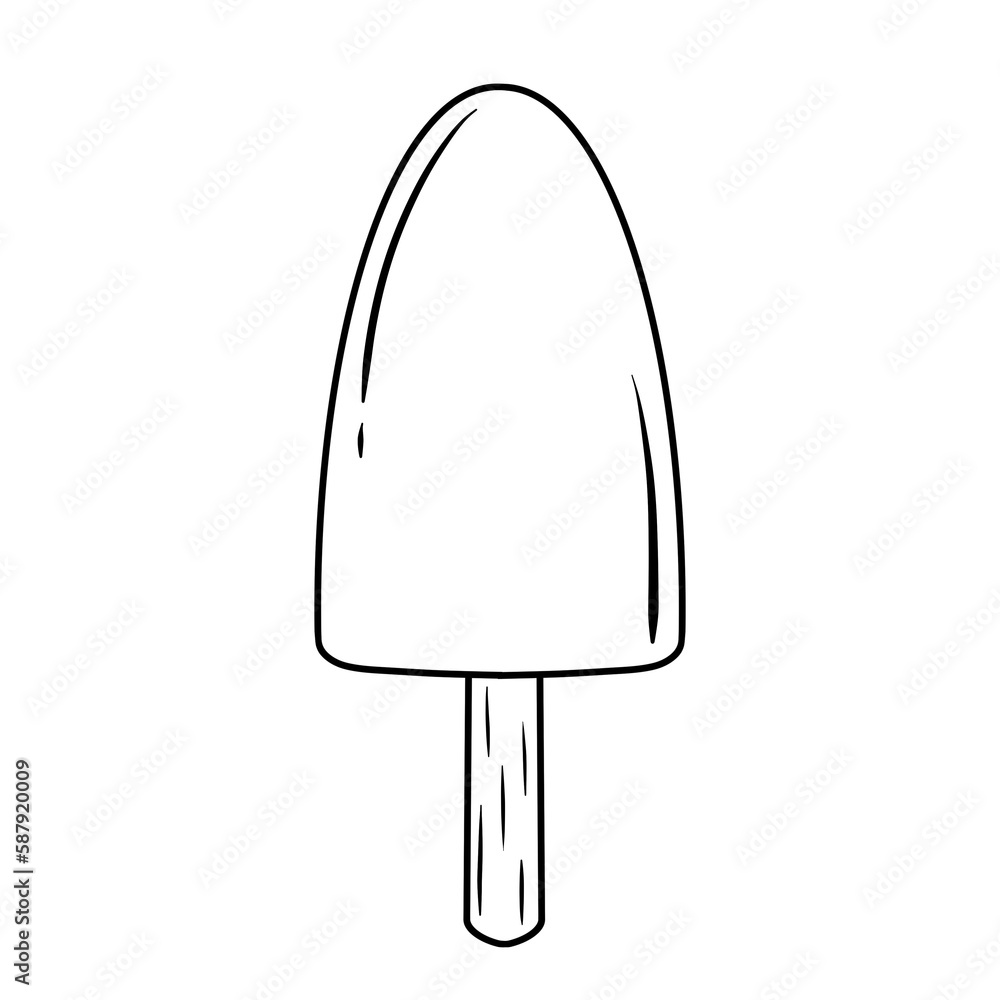 Black ice cream outline. Black ice cream outline.