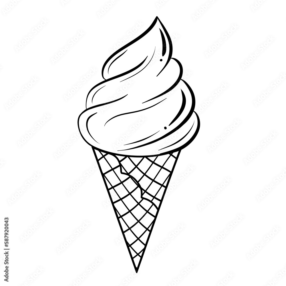 Black ice cream outline. Black ice cream outline.
