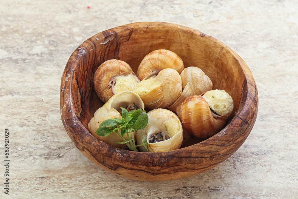 Delicous baked snail with butter - Escargot Delicous baked snail with butter - Escargot