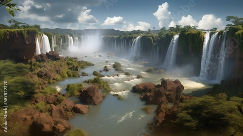 Brazil Iguazu Falls photorealistic