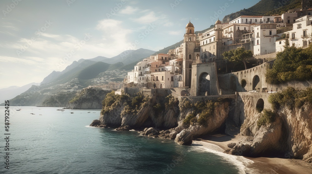  Italy Amalfi Coast photorealistic 