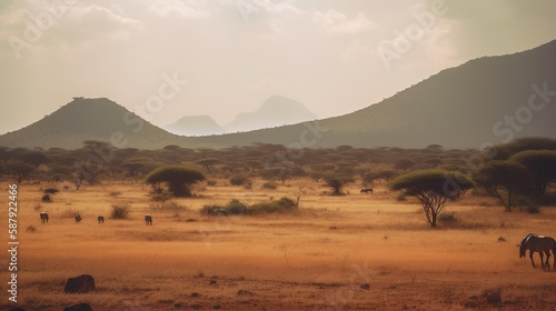 Kenya and Tanzania Tsavo National Park photorealistic