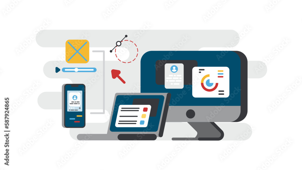 Universal design of different screens devise concept Universal design of different screens devise concept