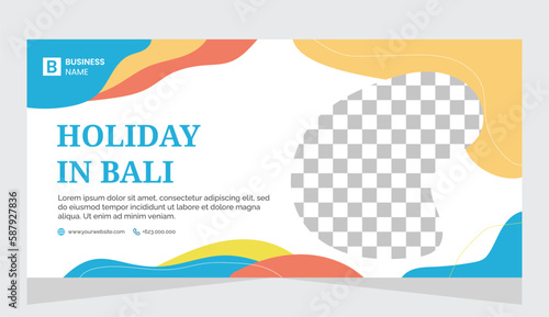 Travel holiday horizontal banner template design