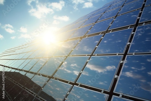 solar panels on the roof of a house photo