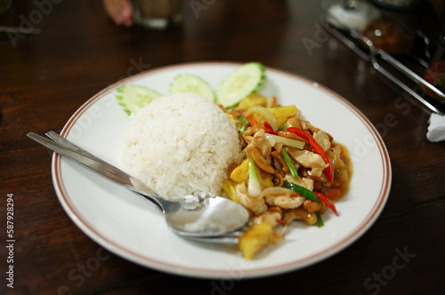 Stir fried dish. Traditional cuisine of Thailand.