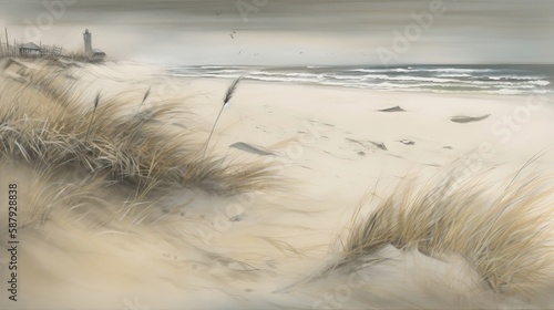 sand dunes on the beach photo