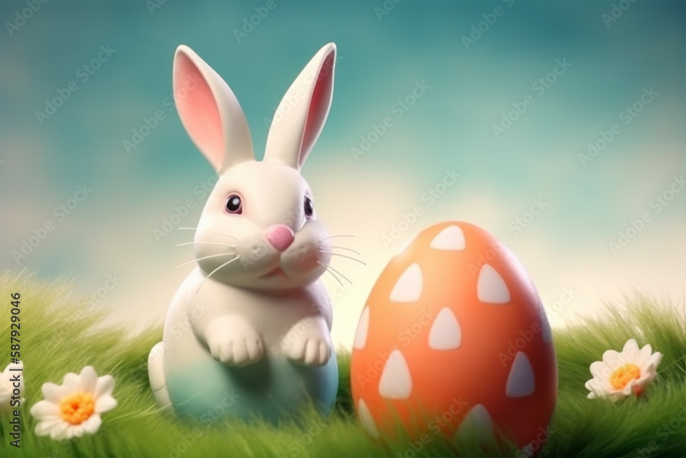 Obraz premium Easter day background with generative ai