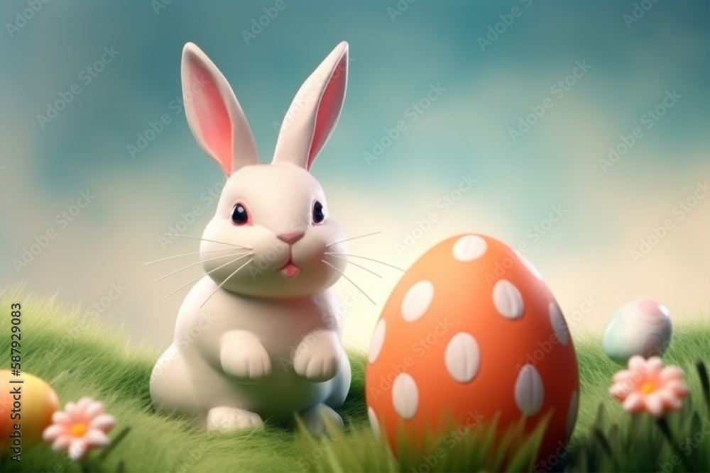 Obraz premium Easter day background with generative ai