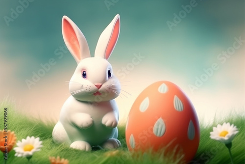 Easter day background with generative ai  © elchinarts