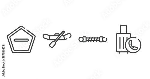 airport outline icons set. thin line icons sheet included do not enter, watercraft, damper, final call vector.