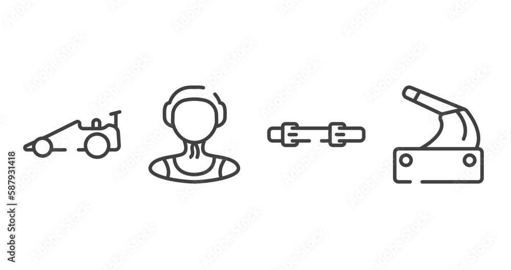 racing outline icons set. thin line icons sheet included drag racing, waterpolo player, diving belt, handbrake vector. racing outline icons set. thin line icons sheet included drag racing, waterpolo player, diving belt, handbrake vector.