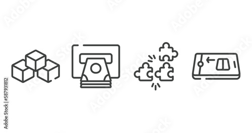 general outline icons set. thin line icons sheet included ar platform, atm cash, compatibility, digital product vector.
