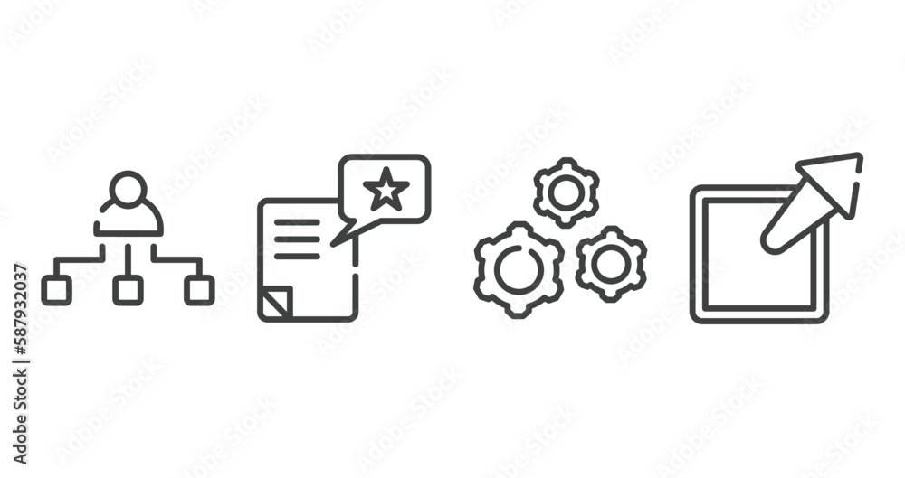 product management outline icons set. thin line icons sheet included org, wish, wheel with cogs, external vector. product management outline icons set. thin line icons sheet included org, wish, wheel with cogs, external vector.