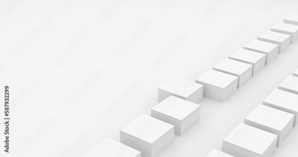 non-intrusive, minimalistic abstract background with geometric shapes, cubes, 3d render