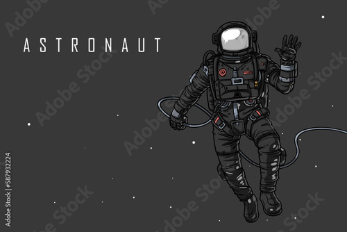 vector illustrations hand drawn astronaut pop art colorful