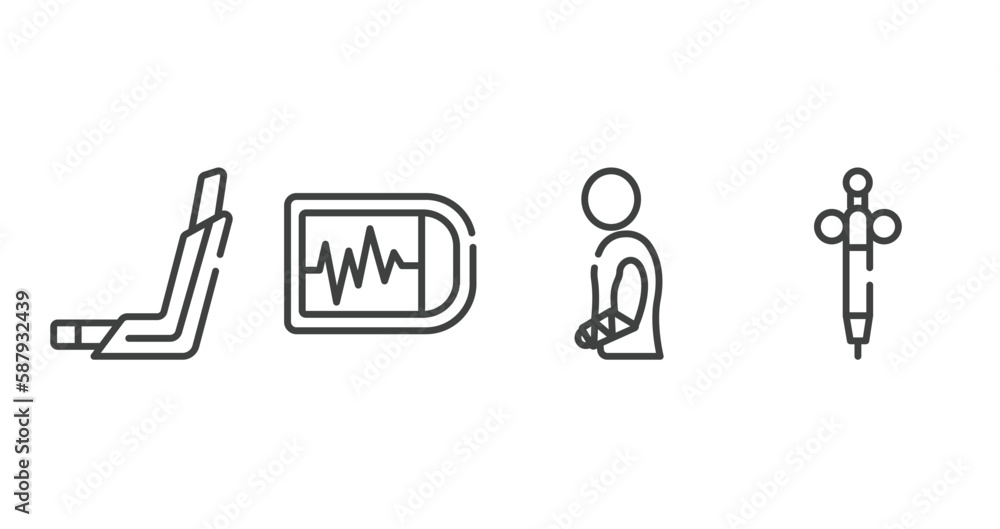 dentist outline icons set. thin line icons sheet included inhalator, ekg monitor, injury, anesthesia vector. dentist outline icons set. thin line icons sheet included inhalator, ekg monitor, injury, anesthesia vector.