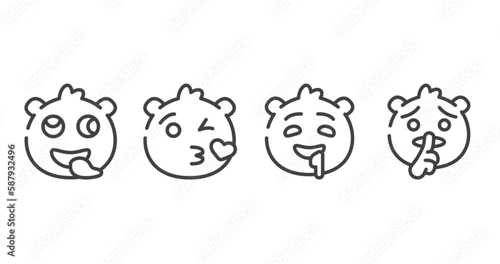 emoji outline icons set. thin line icons sheet included stupid emoji, love emoji, drool shushing vector. emoji outline icons set. thin line icons sheet included stupid emoji, love emoji, drool shushing vector.