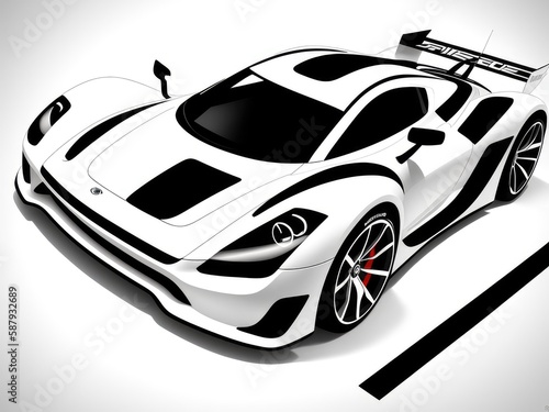 Concept drawing of a sports car. Generative AI