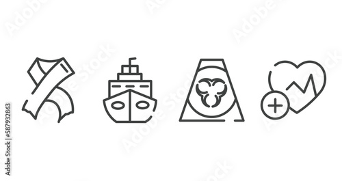 outline icons set. thin line icons sheet included hiv, cruise, contaminated, health vector.