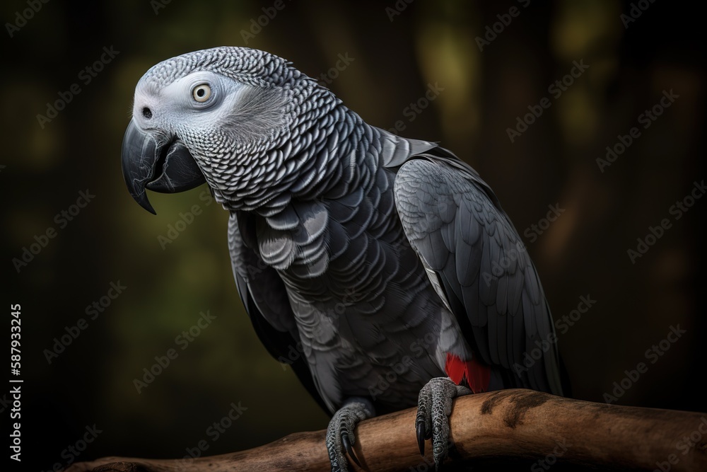 A vocal and intelligent African Grey Parrot mimicking words and sounds - This African Grey Parrot is a highly intelligent and talkative bird. Generative AI A vocal and intelligent African Grey Parrot mimicking words and sounds - This African Grey Parrot is a highly intelligent and talkative bird. Generative AI