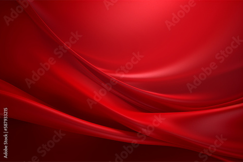 Vector background with folded red royal silk, Generative AI 