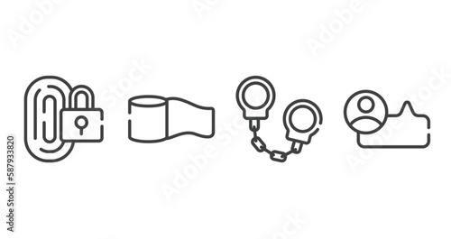 business outline icons set. thin line icons sheet included convert, permission, anonymity, authorization vector.