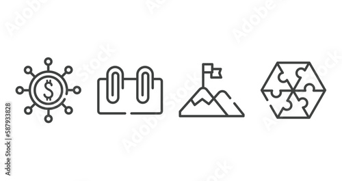 business outline icons set. thin line icons sheet included proof of burn, cybercrime, limit, confirmation vector.