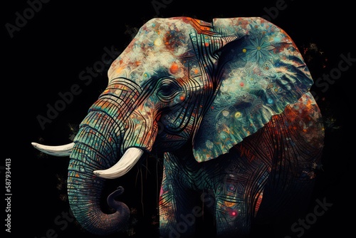 A powerful and majestic elephant in the jungle Generative AI