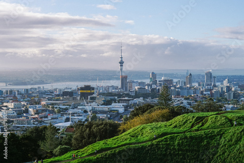 Viewing the Vibrant Heart of Auckland from Above: A Breathtaking Panorama from Mount Eden.