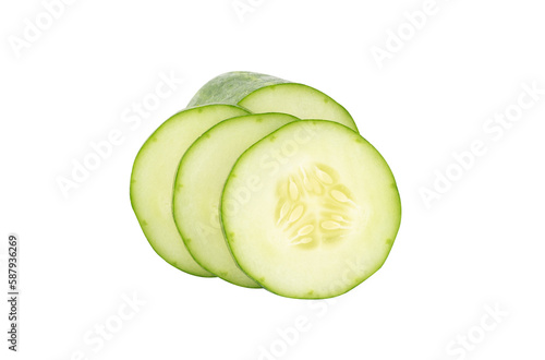 Group of slice cucumber isolated