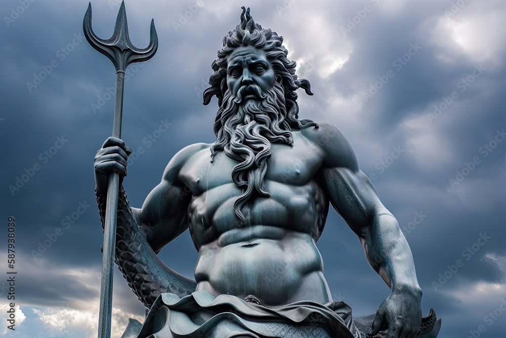 Poseidon God of the Sea art, generative AI, generative, AI Stock ...
