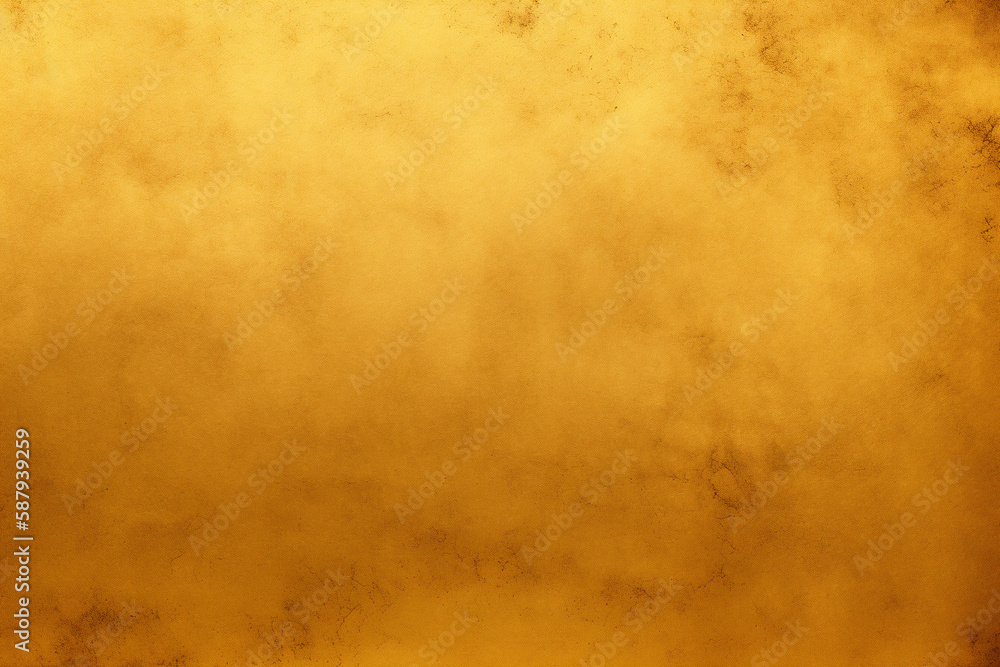 Gold abstract  vintage distressed background with an old worn rough vintage texture effect of which the surface is empty and blank for copy space, computer Generative AI stock illustration image