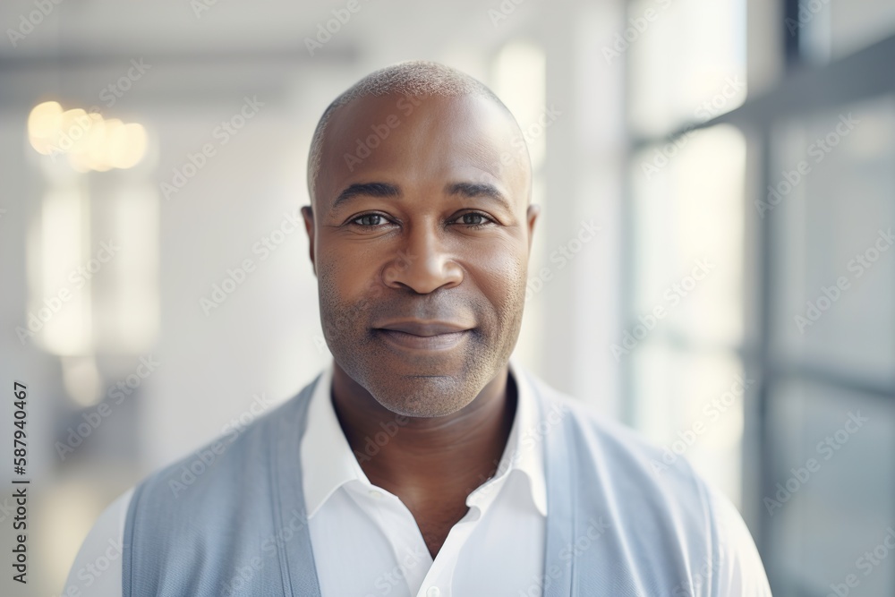 business businessman office mature middle aged meeting man portrait corporate manager smiling black businessperson, created with generative ai technology business businessman office mature middle aged meeting man portrait corporate manager smiling black businessperson, created with generative ai technology