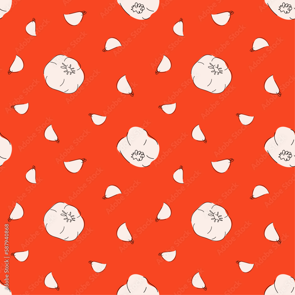 Seamless pattern with garlic Seamless pattern with garlic