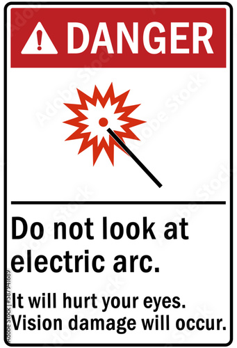 Arc flash and shock hazard hazard sign and labels