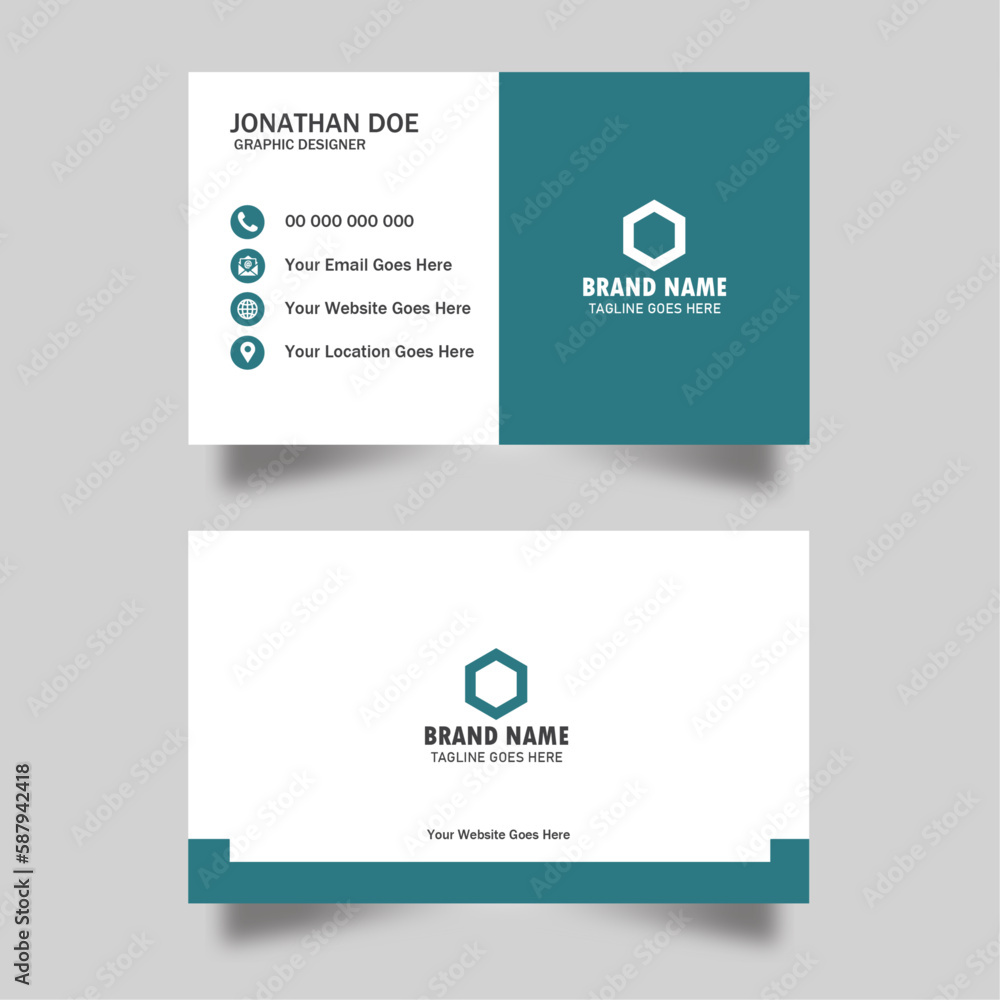 Modern presentation card. double sided business card design template