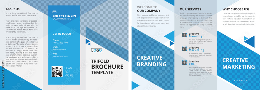 Trifold brochure Template design | photoshop and illustrator 2023