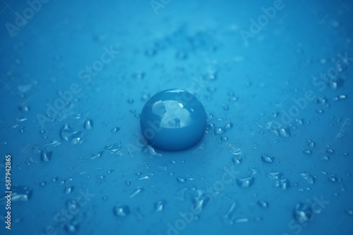 water drops on blue background, Generative AI 